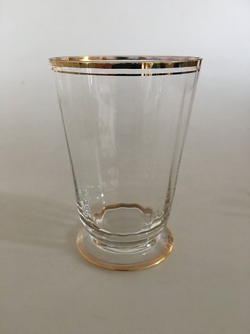 Holmegaard Ida Beer Glass with gold rim and base
