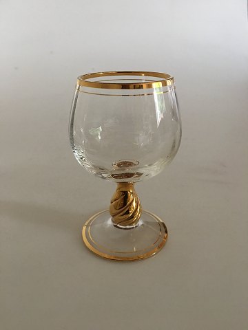 Holmegaard "Ida" cognac glass with Gold on Stem, Rank and Foot