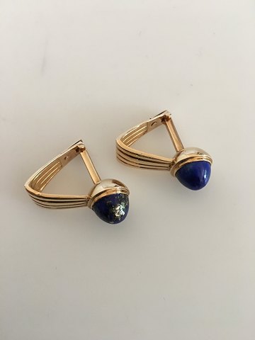 Ole Lynggaard 14K Gold Cufflinks with Lapis Stones