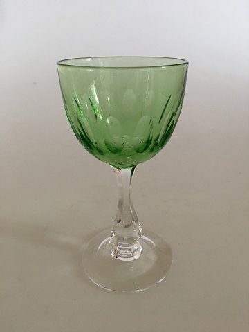 Holmegaard Derby White Wine Glass with Green Bouquet 12 cm H