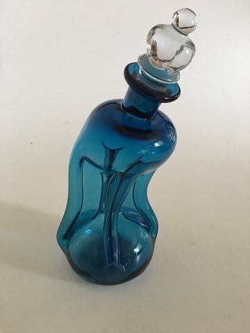 Holmegaard / Kastrup Glassworks Kluk Kluk Decanter in Blue Glass with Crown 
Shaped Bottle Lid