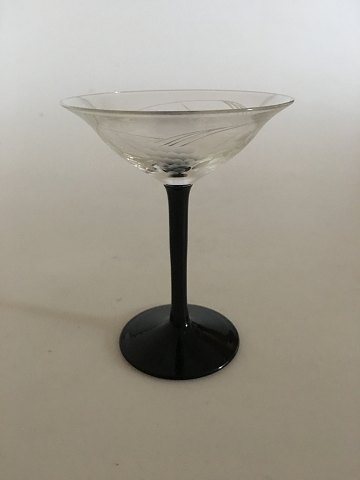 "Jane" Blackfooted Liqueur Glass with ingraved grapes. Holmegaard