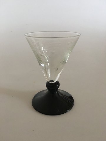 "Jane" Blackfooted Liqueur Glass with ingraved grapes. Holmegaard