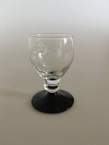 "Jane" Blackfooted Schnapps Glass with ingraved grapes. Holmegaard