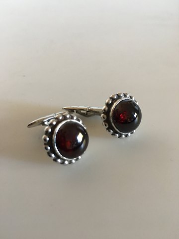 Georg Jensen Sterling Silver Cufflinks No. 20 With Red Carnelians