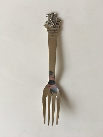 H.C. Andersen Fairytale Child Fork in Silver. The Shepherdess and The Chimney 
Sweep Horsens