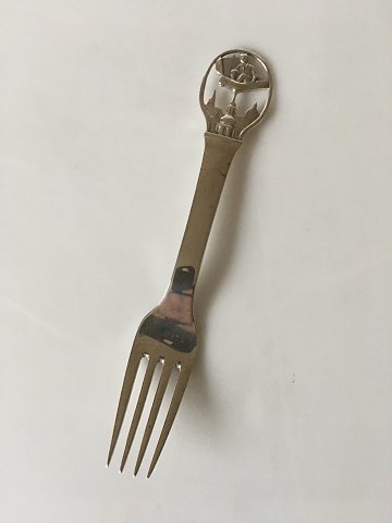H.C. Andersen Fairytale Child Fork in Silver. The Flying Trunk Horsens