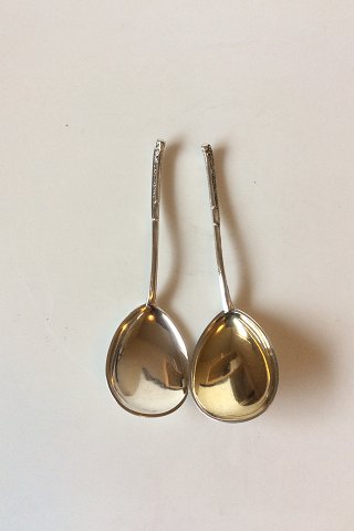 Kunstflidslotteriet or Frederiksborglotteriet 2 Silver Spoons by Vilhelm 
Christesen silversmithy