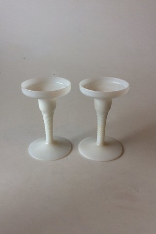 A pair of white "Amager / Twist" Candlesticks from Kastrup Glassworks