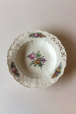 Royal Copenhagen Saxon Flower Deep Plate Premium model with pierced border