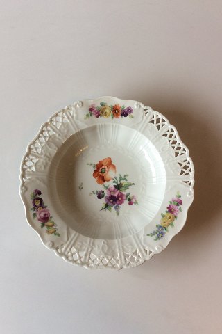 Royal Copenhagen Saxon Flower Deep Plate Premium model with pierced border