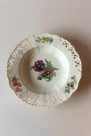 Royal Copenhagen Saxon Flower Deep Plate Premium model with pierced border