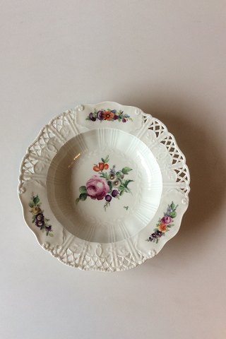 Royal Copenhagen Saxon Flower Deep Plate Premium model with pierced border