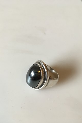 Georg Jensen Sterling Silver Ring No 46A with Hematite