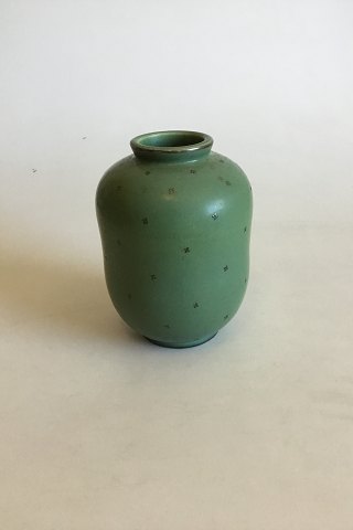 Gustavsberg Agenta Green Celadon Vase with Silver Decoration No 1049II