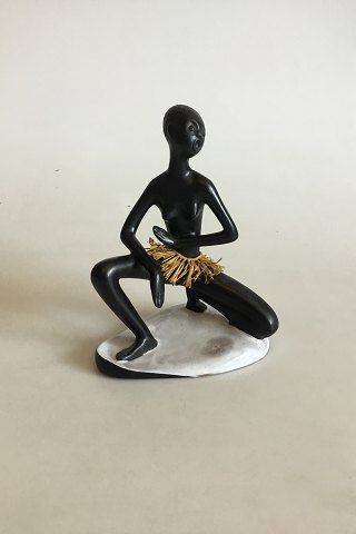 Leopold Anzengruber, Vienna, ceramics Figurine of african Woman
