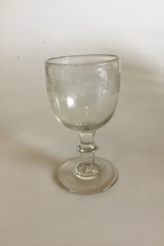 Conradsminde Wine Glass with Oak Leaves. From approx. 1840