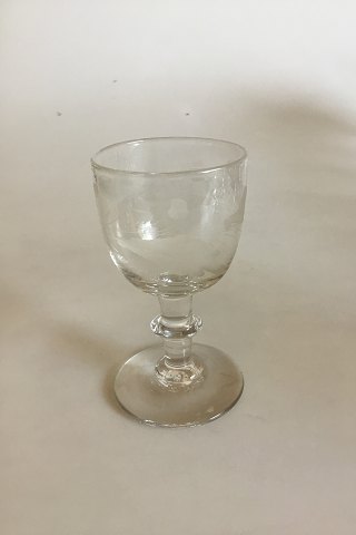 Holmegaard Oak Leaves Glass Sweet Wine Glass. From approx. 1880
