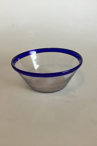 Cereal Bowl Glass with Blue Border