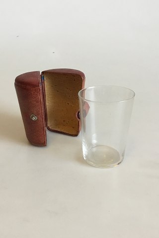 Travel Glass in leather case