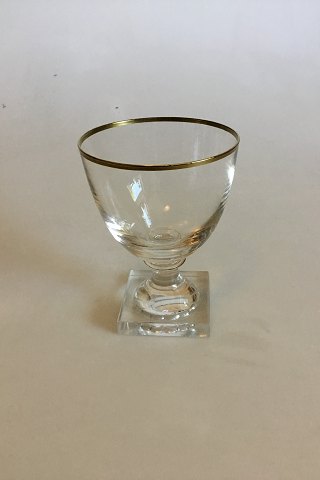 Gorm the Old Red Wine Glass with Gold Border