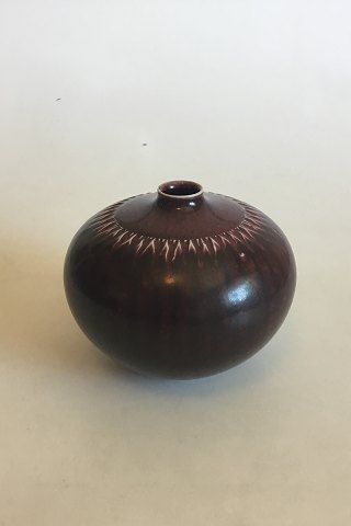 Royal Copenhagen Stoneware Vase with Dark Red Glaze.