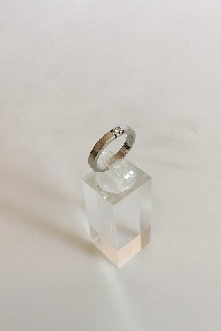 Ring in White Gold with Brillant. 14 K.