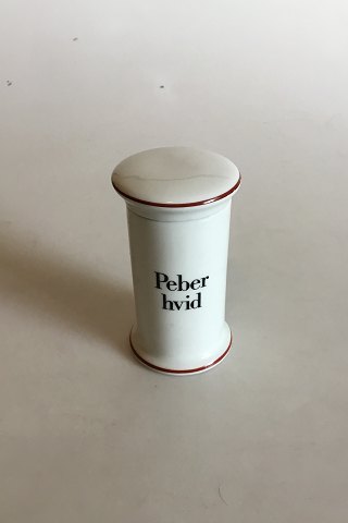 Bing & Grondahl Peber Hvid (Pepper White) Spice Jar No 497 from the Apothecary 
Collection