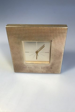 Mantelpiece clock/Travel clock in sterling silver.