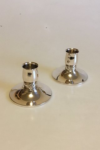 Evald Nielsen A pair of candleholders of Silver