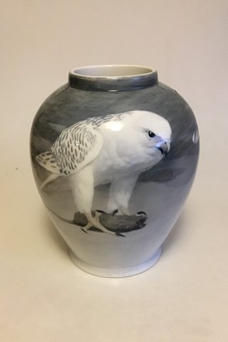 Royal Copenhagen Art Nouveau Unique Vase decorated with Gyrfalcon amd rat No 
8984