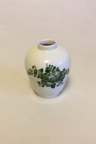Royal Copenhagen Green Flower Curved Vase No 1684