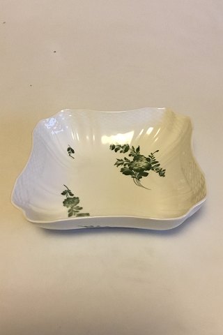 Royal Copenhagen Green Flower Curved Potato Dish No 1522