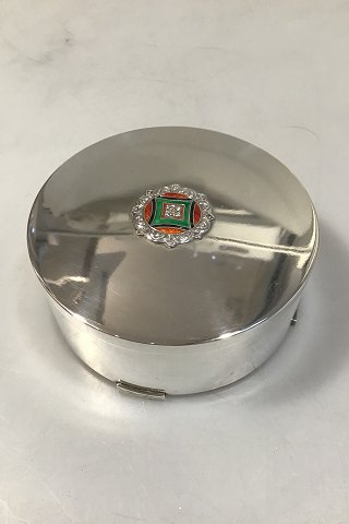 Norwegian Silver Jewellery box with enamel Thune