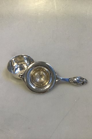 Evald Nielsen Silver No 6 Tea strainer and bowl
