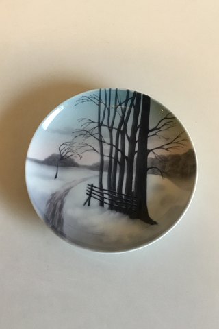 Heubach Plate decorated with Winter Landscape with Trees