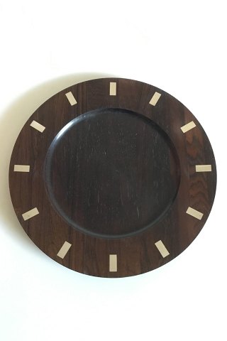 Hans Hansen Rosewood Plate with silver inlay