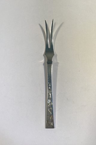 Hans Hansen Arvesølv No. 12 w. decoration Sterling Silver Cold Meat Fork