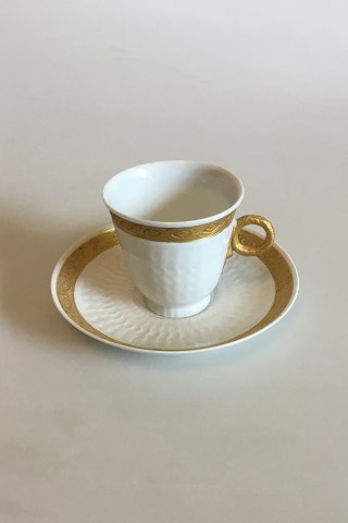 Royal Copenhagen Gold Fan Mocca Cup and Saucer No 414/11540