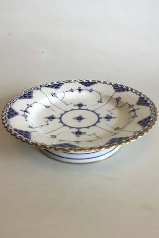 Royal Copenhagen Blue Fluted Full Lace with Gold Dish on Foot