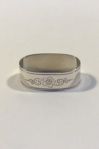 Danish Silver Napkin Ring with flower