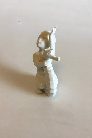 Bing & Grondahl Blanc de Chine Figurine of Child on seahorse No 2394