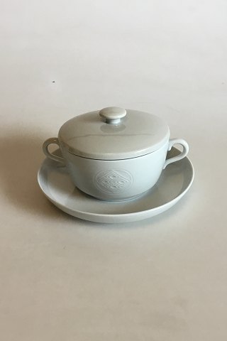 Royal Copenhagen Gemma Bouillon Cup with lid and saucer No 14690