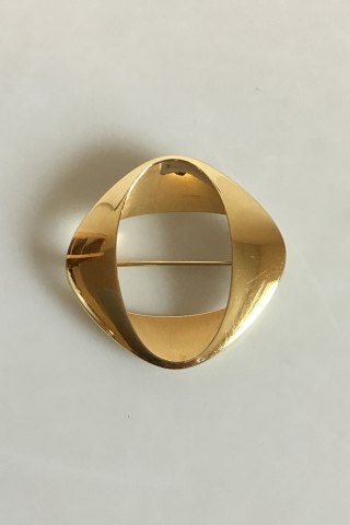 Georg Jensen Square Brooch of 18 kt. gold No 1367