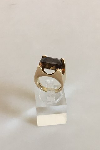 Just Andersen Gold Ring 14 Kt. with Smoke Quartz stone