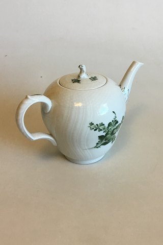 Royal Copenhagen Green Flower Curved Tea Pot No 1788