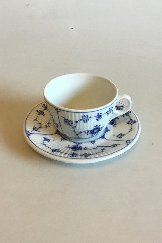 Royal Copenhagen Blue Fluted Plain Hotel Coffee Cup and Saucer No 2187