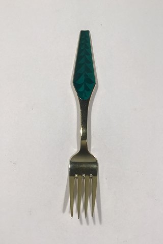 Sorenco Christmas Spoon 1966 made of gilded sterling silver with enamel. 
Measures 16,3 cm (6 ½")
