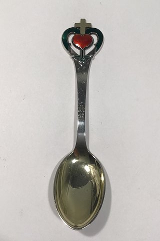 Grann & Langlye Christmas Spoon 1947 Sterling Silver with Enamel (chipped)