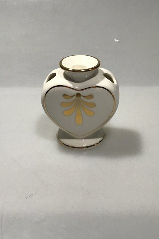 Royal Copenhagen Christmas Heart vase with gold decoration.